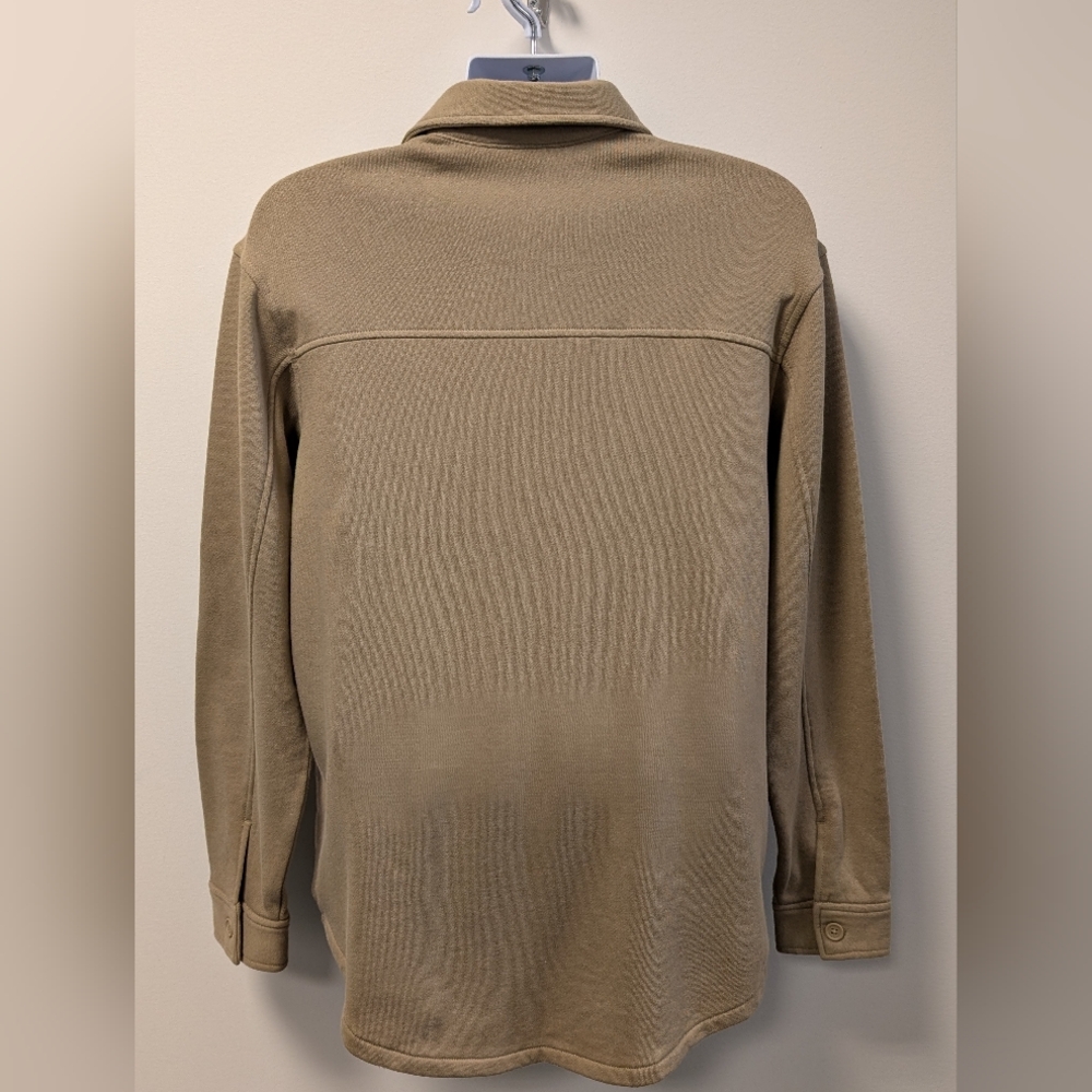 Old Navy Fleece Shacket Soft Button Down Khaki NEW Men's M - Picture 7 of 13